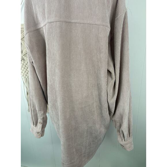 Reserve Fairfax Oversized Corduroy Shacket Womens Medium Mauve Beige Button Up - Picture 8 of 9